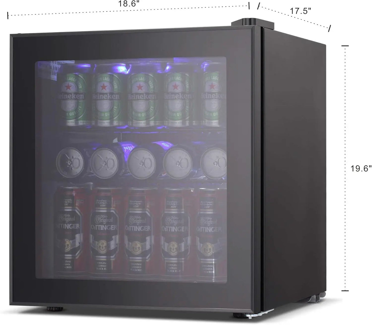 1.6 Cu Ft mini beverage refrigerator and cooler Kismile black glass-door wine fridge on Tampa Home & Garden Store