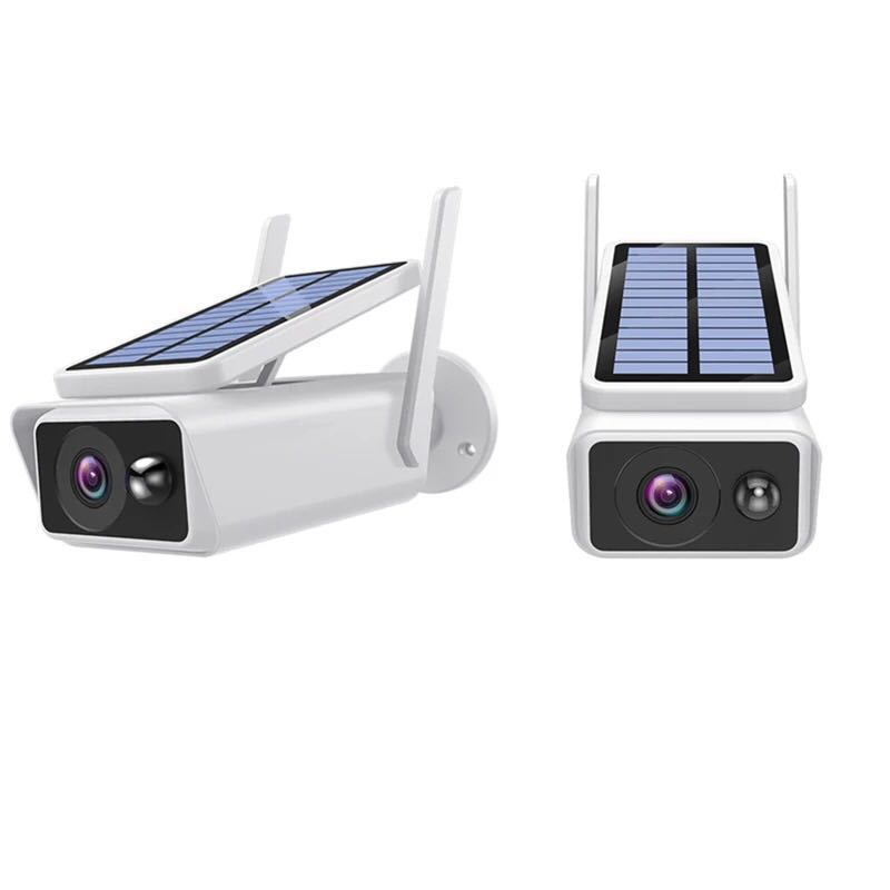 Wireless Wifi Solar Battery Camera pair, white with top solar panels, Sell My Stuff on Tampa Home & Garden Store