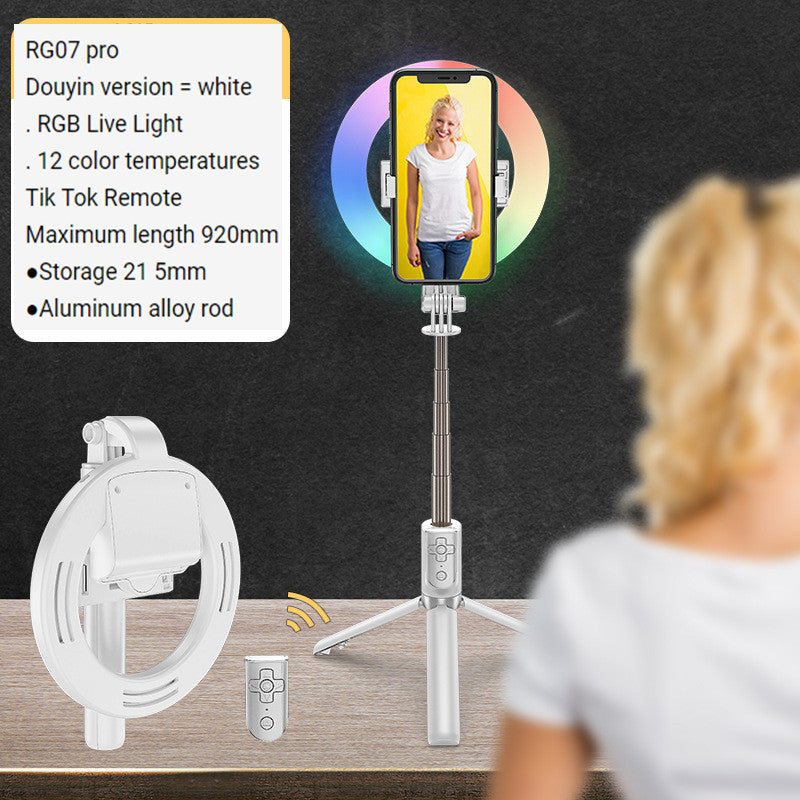 Xyxd RGB selfie stick ring-light kit for mobile phones, aluminum pole, Bluetooth remote on Tampa Home & Garden Store