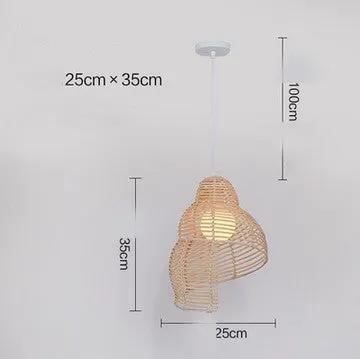 Snail Rattan Pendant Light, natural wicker, Decorbites chandelier, 25cm x 35cm on Tampa Home & Garden Store