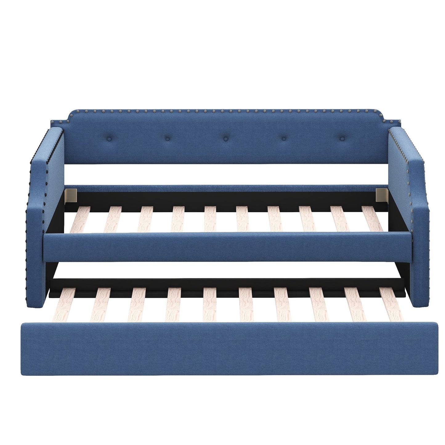 Upholstered Daybed With Trundle Blue Twin Sofa