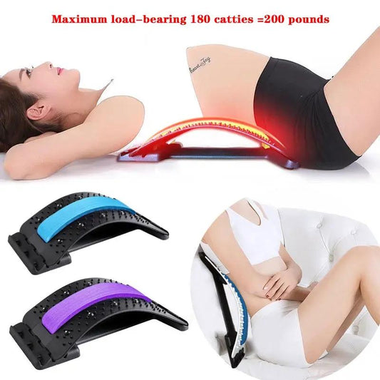 Magnetotherapy Back Massager with spine relief; 1 massager + 2 curved rollers (blue, purple) on Tampa Home & Garden Store