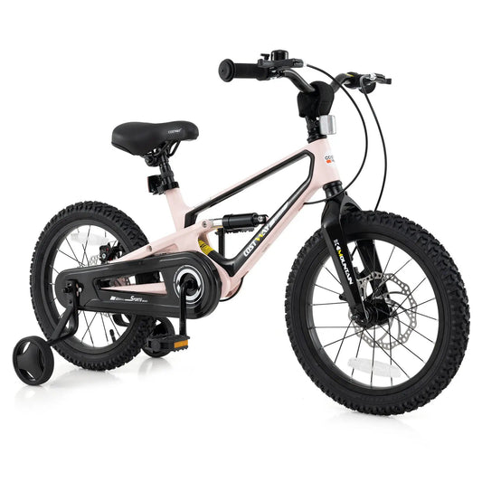 16 inch kids bike pink frame with detachable training wheels by Costway on Tampa Home & Garden Store