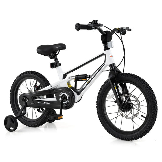 Costway 16 inch kids bike magnesium alloy frame white with front disc brake on Tampa Home & Garden Store