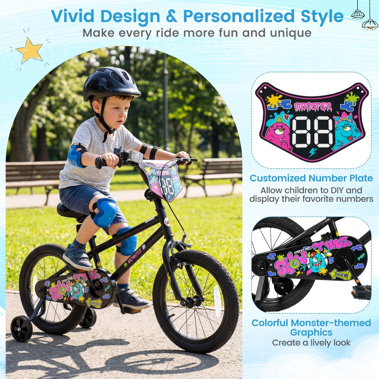 18-Inch Kids Bike With Training Wheels 4-8