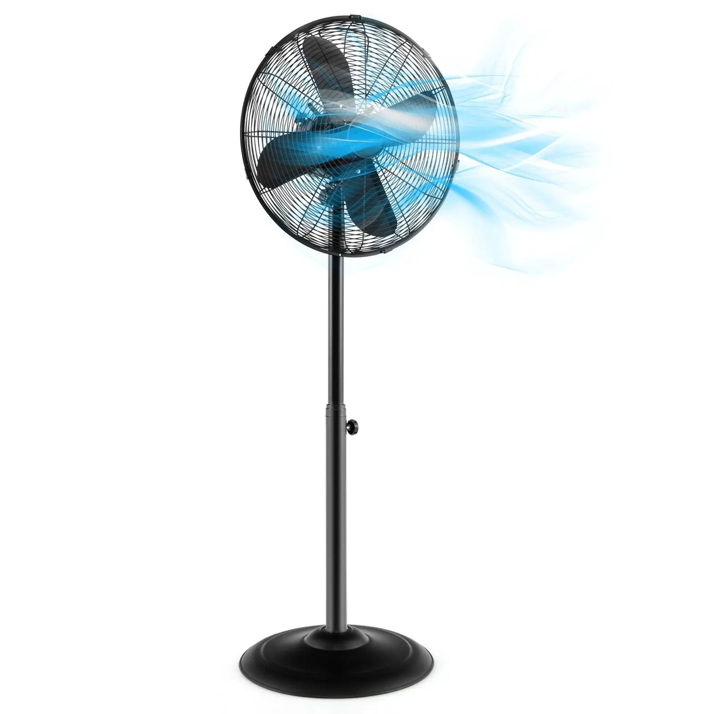 16 Inch Pedestal Standing Fan Oscillating Pedestal Fan with 3 Speeds and Adjustable Height-Silver - Tampa Home & Garden Store