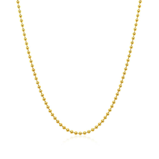14k yellow gold bead chain necklace 1.5mm beads on Tampa Home & Garden Store