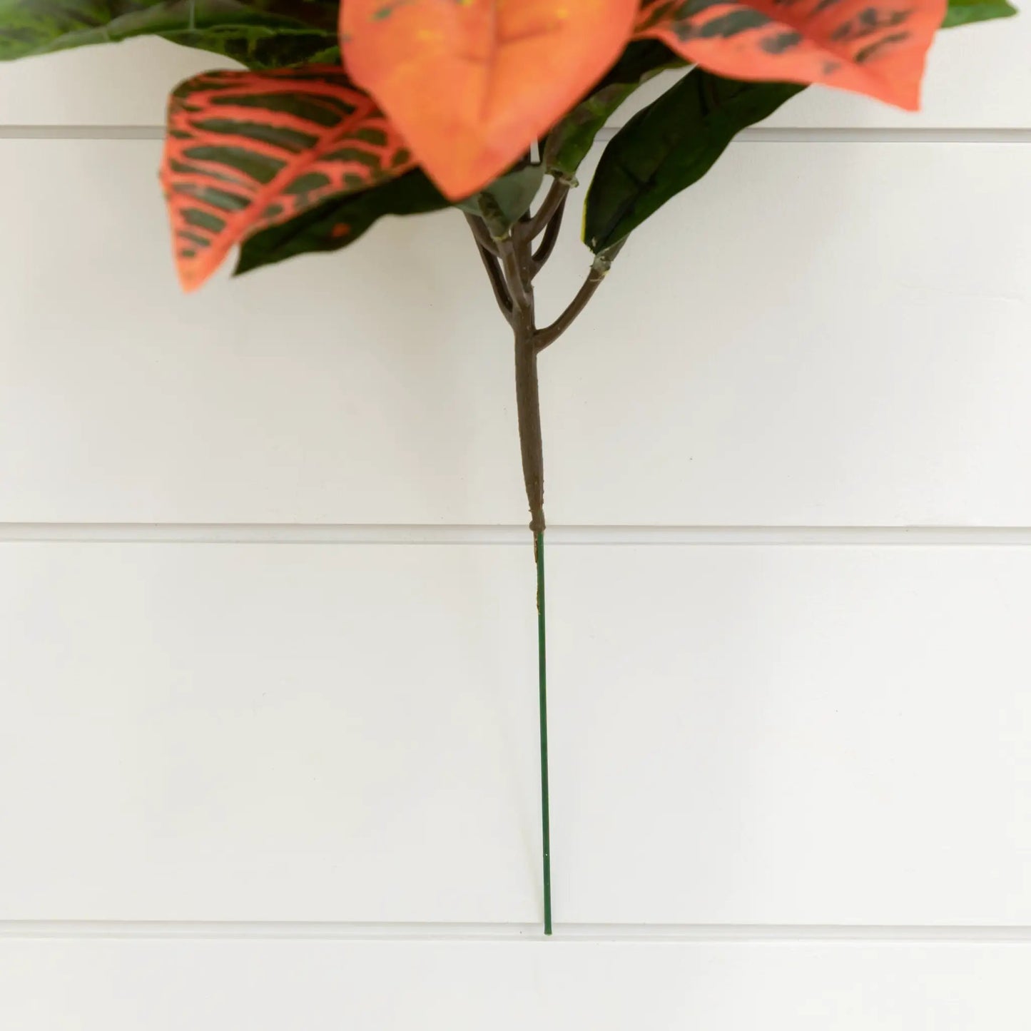 17-inch garden croton artificial plant stem with orange and green variegated leaves on Tampa Home & Garden Store
