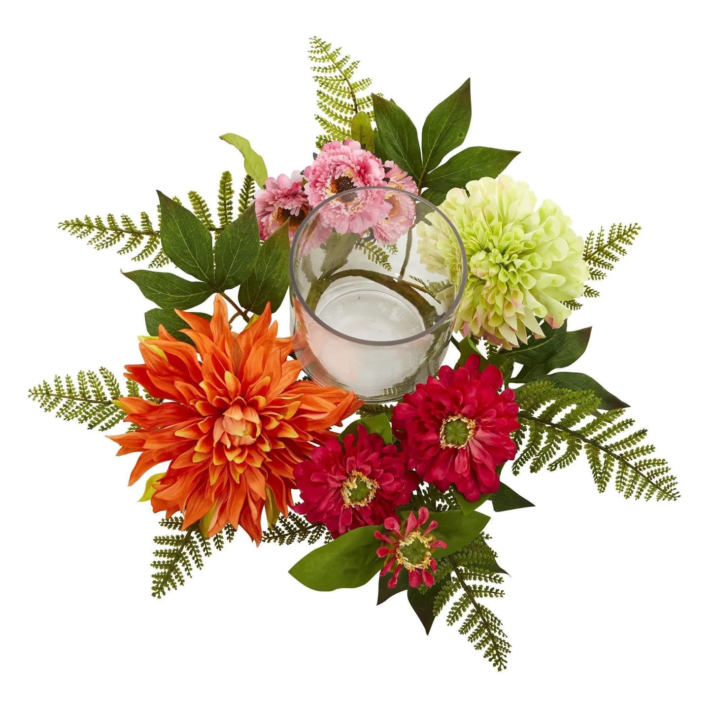 17” Mixed Floral & Dahlia Candelabrum - Tampa Home & Garden Store