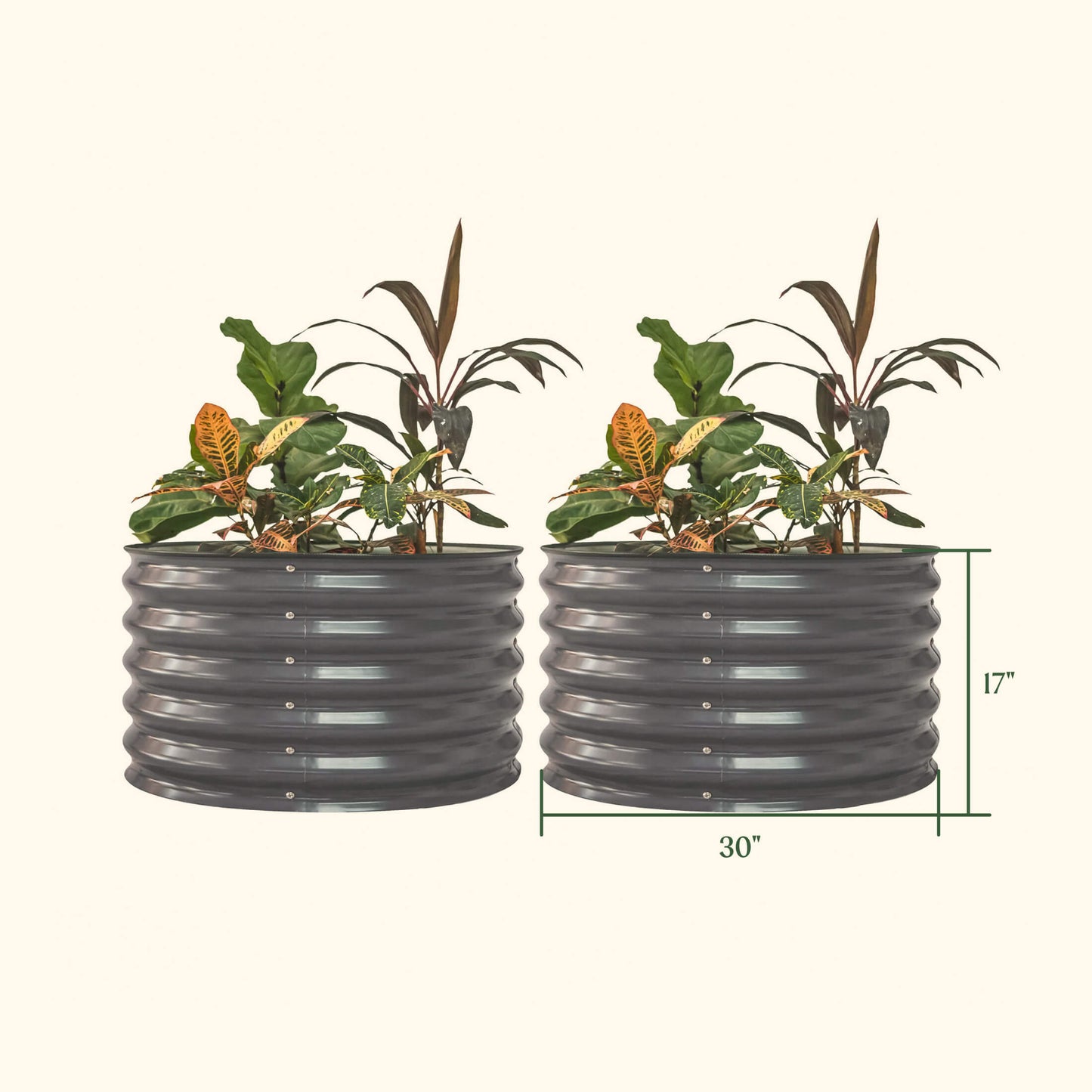 17" Tall Mini Round Garden Bed 30" Wide Two Pack - Tampa Home & Garden Store