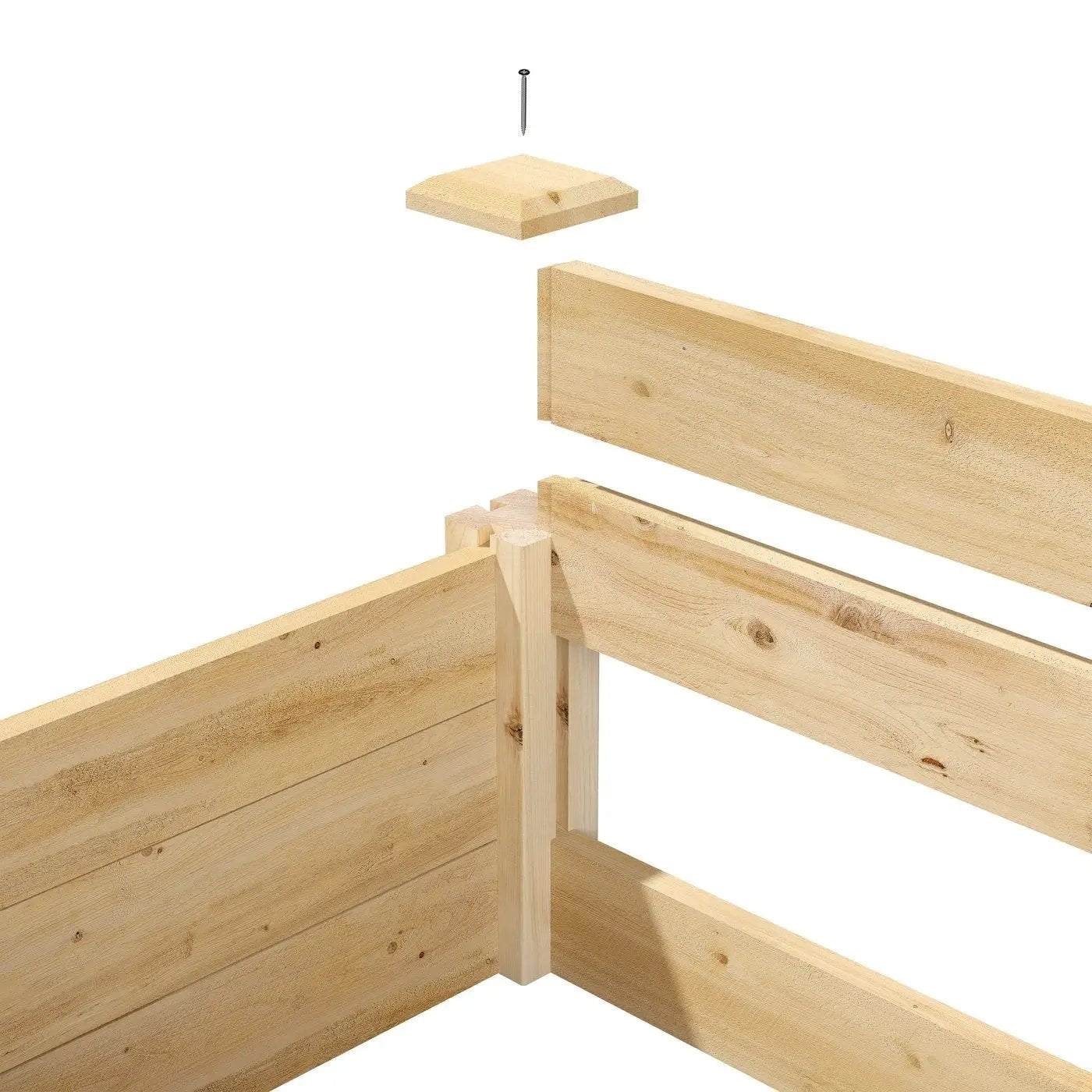 Pine raised garden bed frame components by HomePacific with hardware for 4 ft x 8 ft bed on Tampa Home & Garden Store