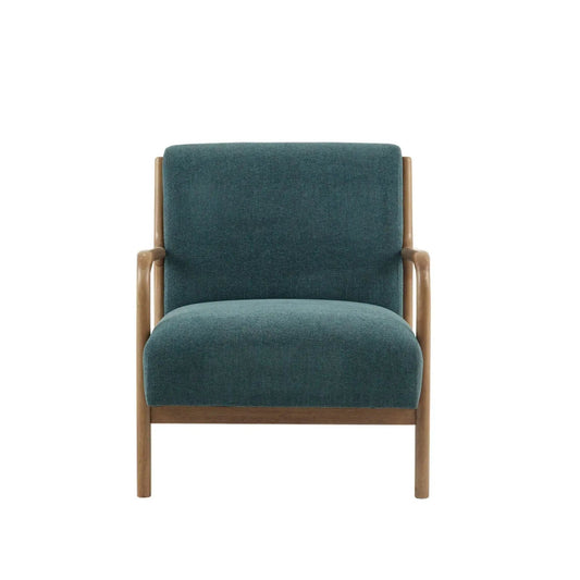 Mid-Century style lounge chair with teal upholstery and wood frame Unique Piece Furniture on Tampa Home & Garden Store