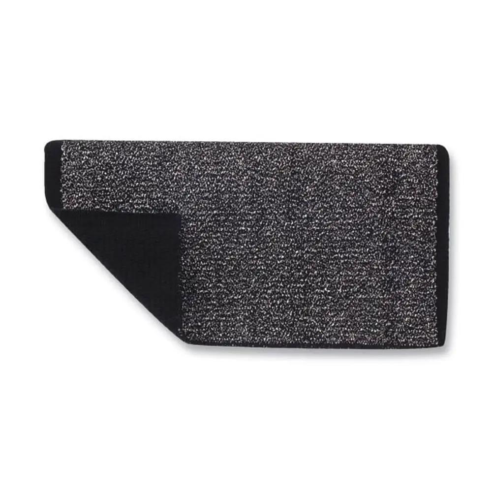 Reversible Metallic NZ Wool Saddle Blanket speckled gray top with black underside on Tampa Home & Garden Store