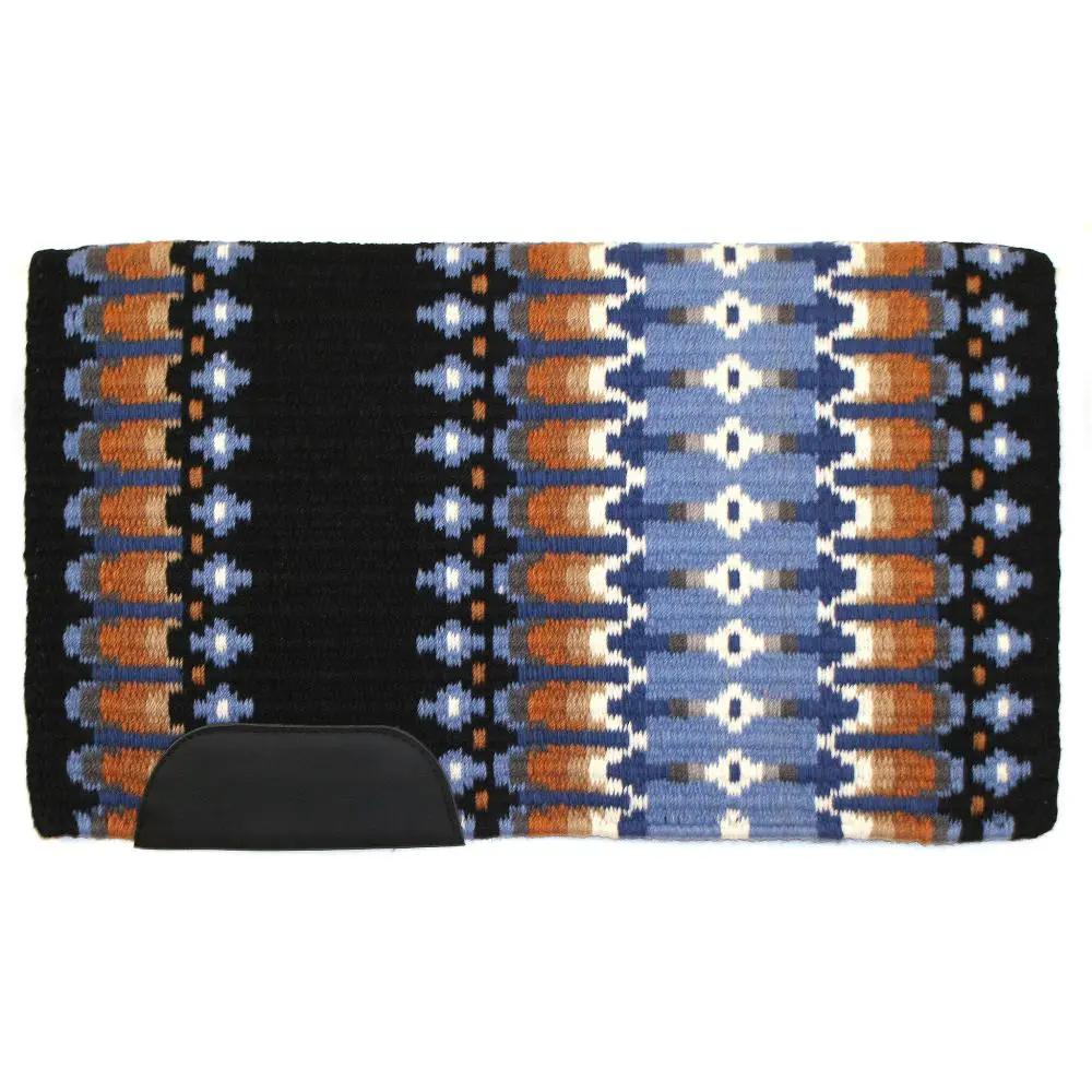 Scout Saddle Blanket 40x34 New Zealand wool, Mayatex saddle blanket in black blue orange pattern on Tampa Home & Garden Store