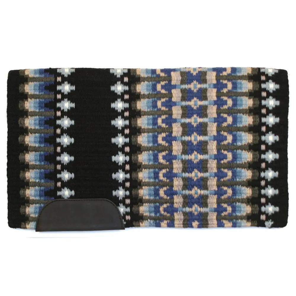 Scout Saddle Blanket 40x34 Wool New Zealand by Mayatex with black blue tan pattern saddle pad on Tampa Home & Garden Store