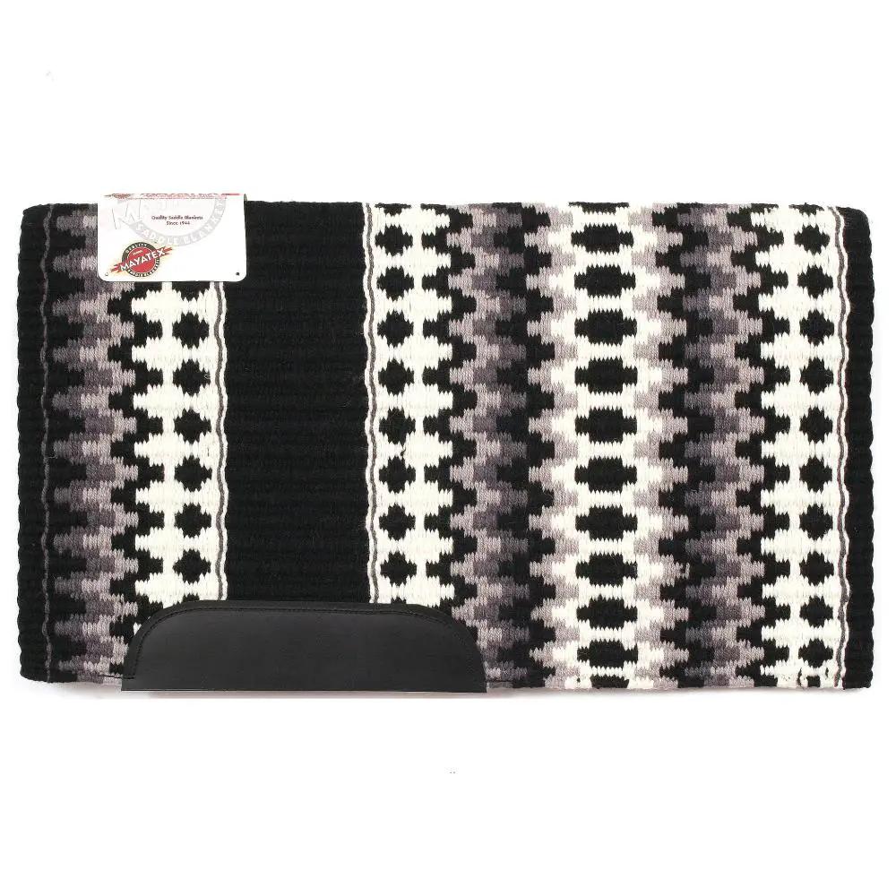 Vegas 40x34 New Zealand Wool saddle blanket by Mayatex with black white pattern on Tampa Home & Garden Store