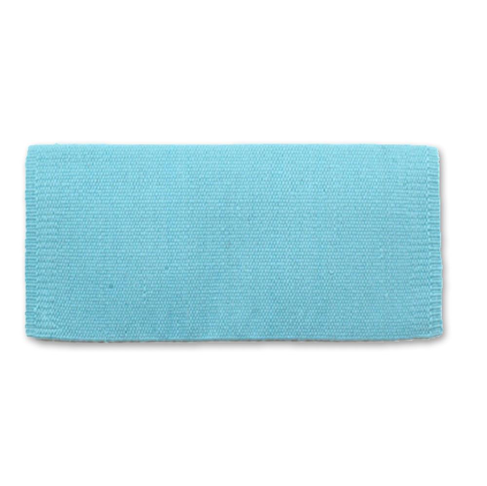 1314C-76 Manta de silla de montar de lana de Nueva Zelanda San Juan Solid Aqua 38x34