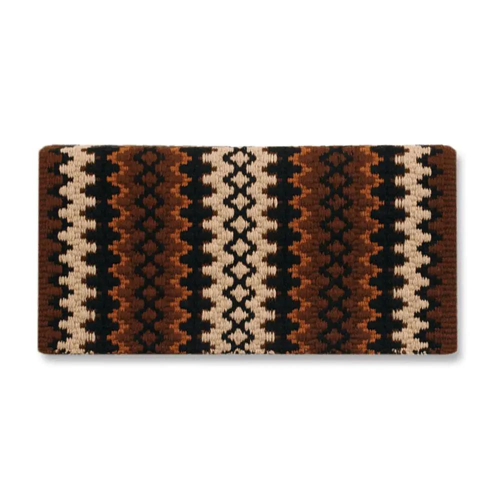 Arroyo Seco 14413 wool saddle blanket Mayatex 38x34 brown black cream geometric pattern on Tampa Home & Garden Store