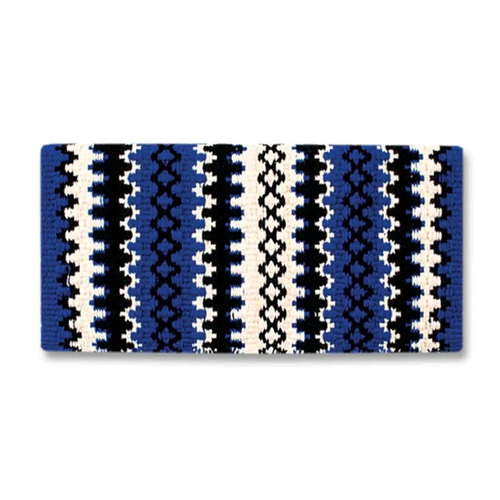 Arroyo Seco New Zealand wool saddle blanket blue white black geometric knit Mayatex on Tampa Home & Garden Store