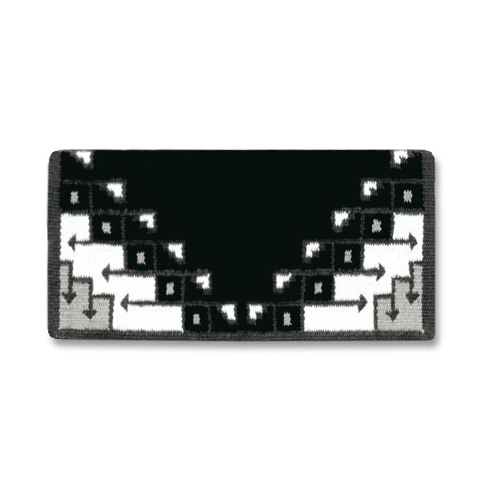 Mayatex Arrow Pueblo saddle blanket 38in by 34in black with white arrow border on Tampa Home & Garden Store