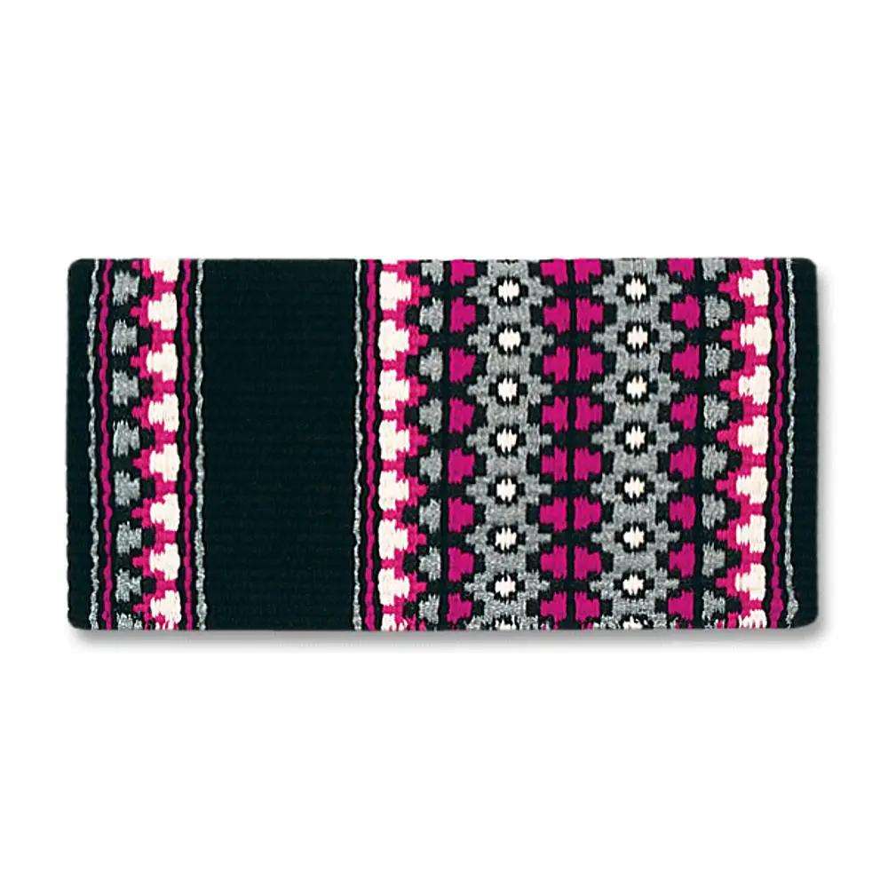 Starlight 40x34 Mayatex wool saddle blanket with pink, grey and white geometric pattern on Tampa Home & Garden Store