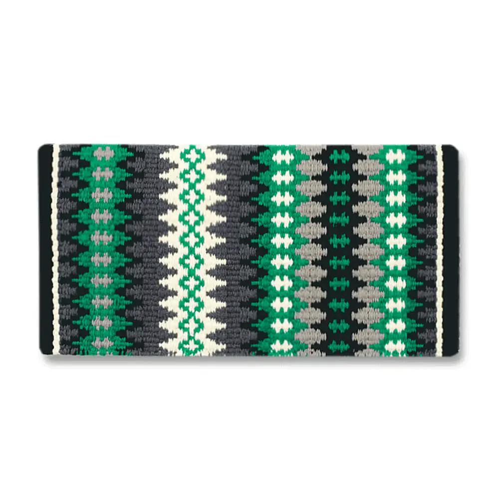Nova 38x34 New Zealand Wool Saddle Blanket by Mayatex green black white pattern saddle pad on Tampa Home & Garden Store