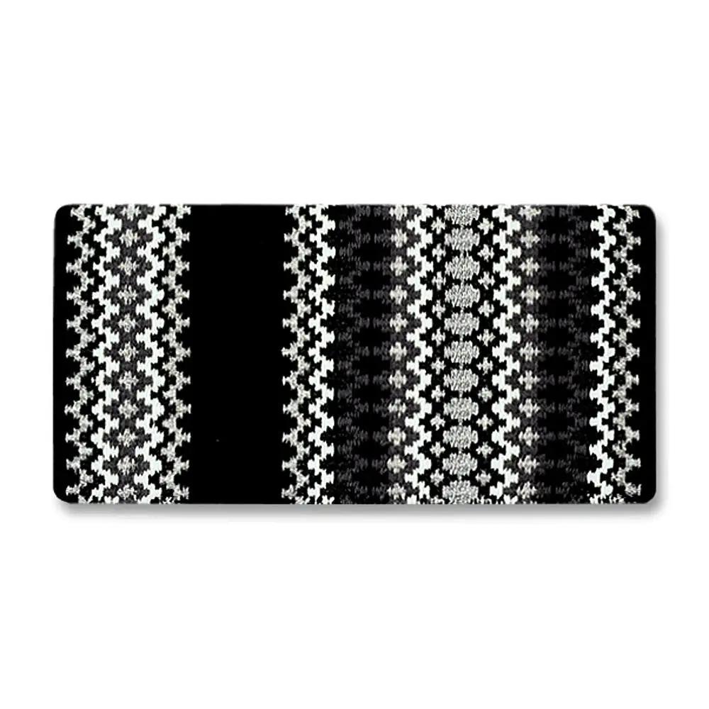 Mayatex Luna 40x34 New Zealand wool saddle blanket black and white houndstooth pattern on Tampa Home & Garden Store