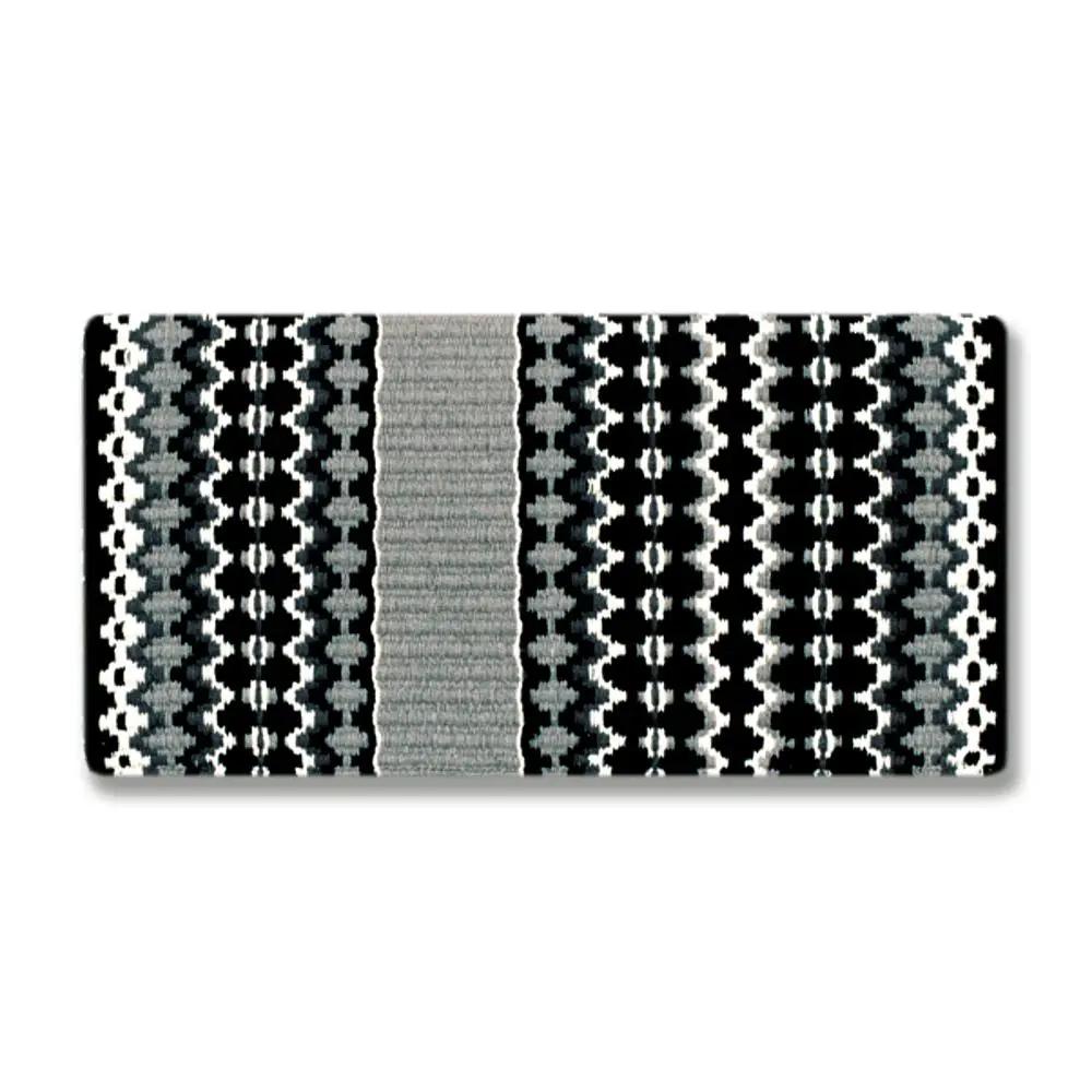 Branding Iron 1459-4 wool saddle blanket black white grey pattern Mayatex 38x34 on Tampa Home & Garden Store
