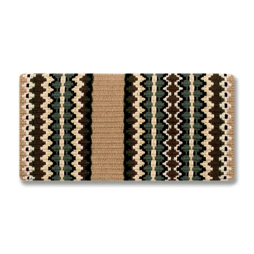 Mayatex Branding Iron saddle blanket 38x34 wool, striped earth tones on Tampa Home & Garden Store
