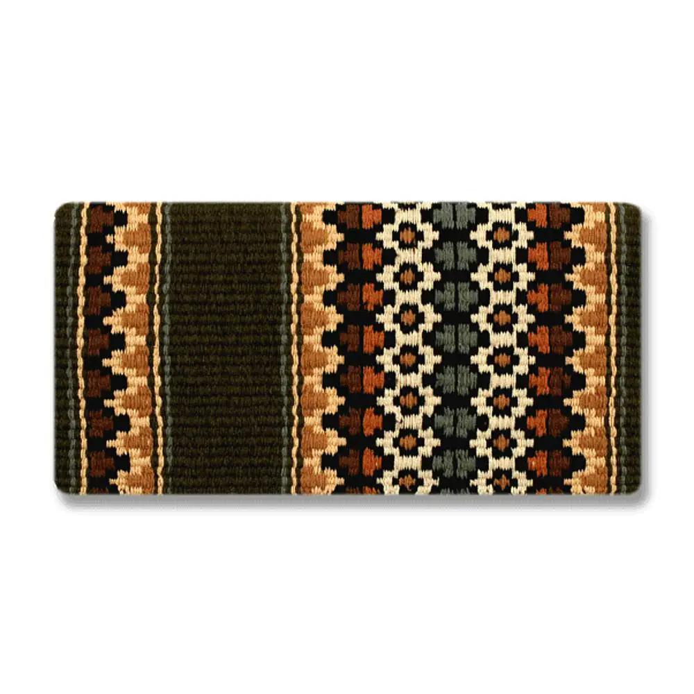 Moonlight saddle blanket 38x34 wool blend by Mayatex with earthy geometric pattern on Tampa Home & Garden Store