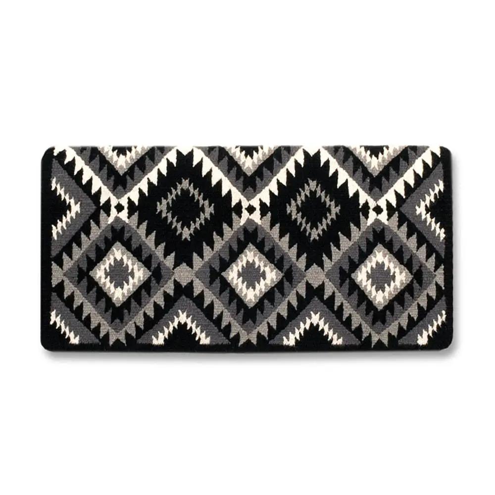 Mayatex Cactus Flower 1467-4 saddle blanket black gray 40x34 on Tampa Home & Garden Store