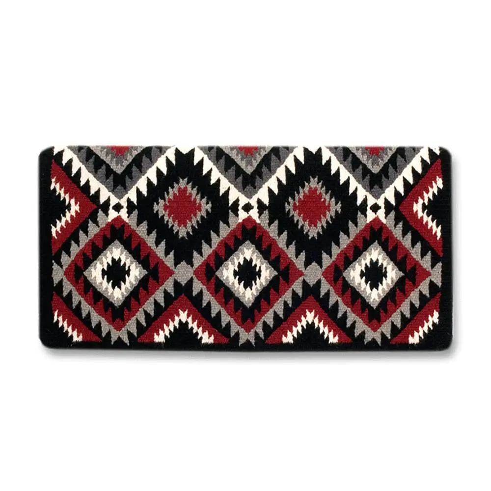 Cactus Flower 40x34 wool saddle blanket with red, black and white diamond geometric pattern on Tampa Home & Garden Store