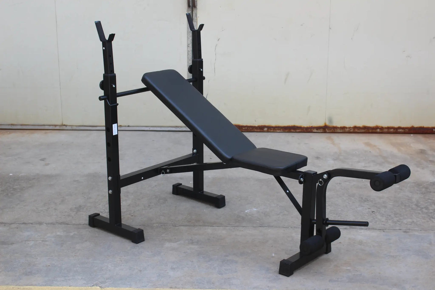 Juego de banca olímpica de levantamiento de pesas con press de banca, soporte para sentadillas y banco para entrenamiento de cuerpo completo en casa