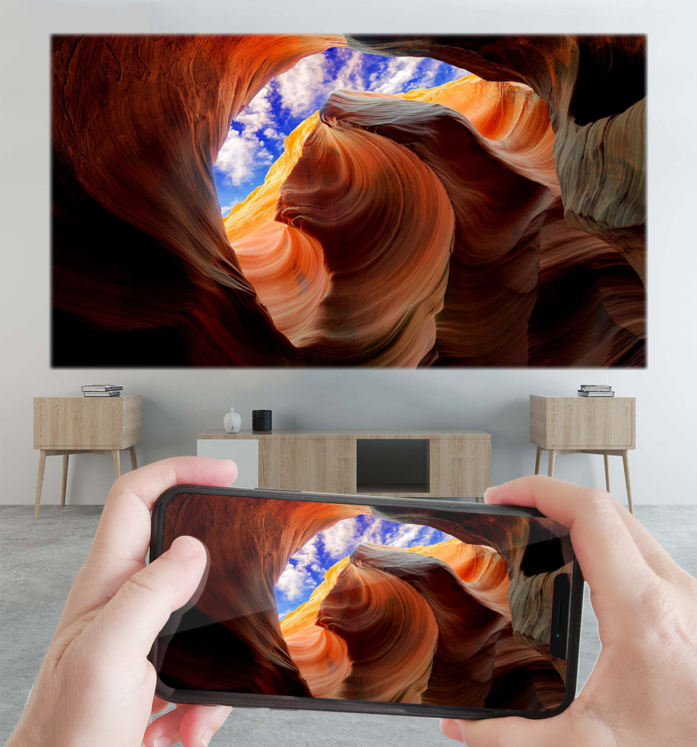 Home wireless projector by My Store, wireless casting of canyon scene on wall on Tampa Home & Garden Store