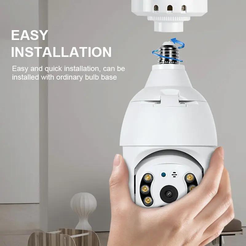 Tuya Smart 110V–220V WiFi dome camera, white outdoor surveillance mounting on ordinary bulb base on Tampa Home & Garden Store