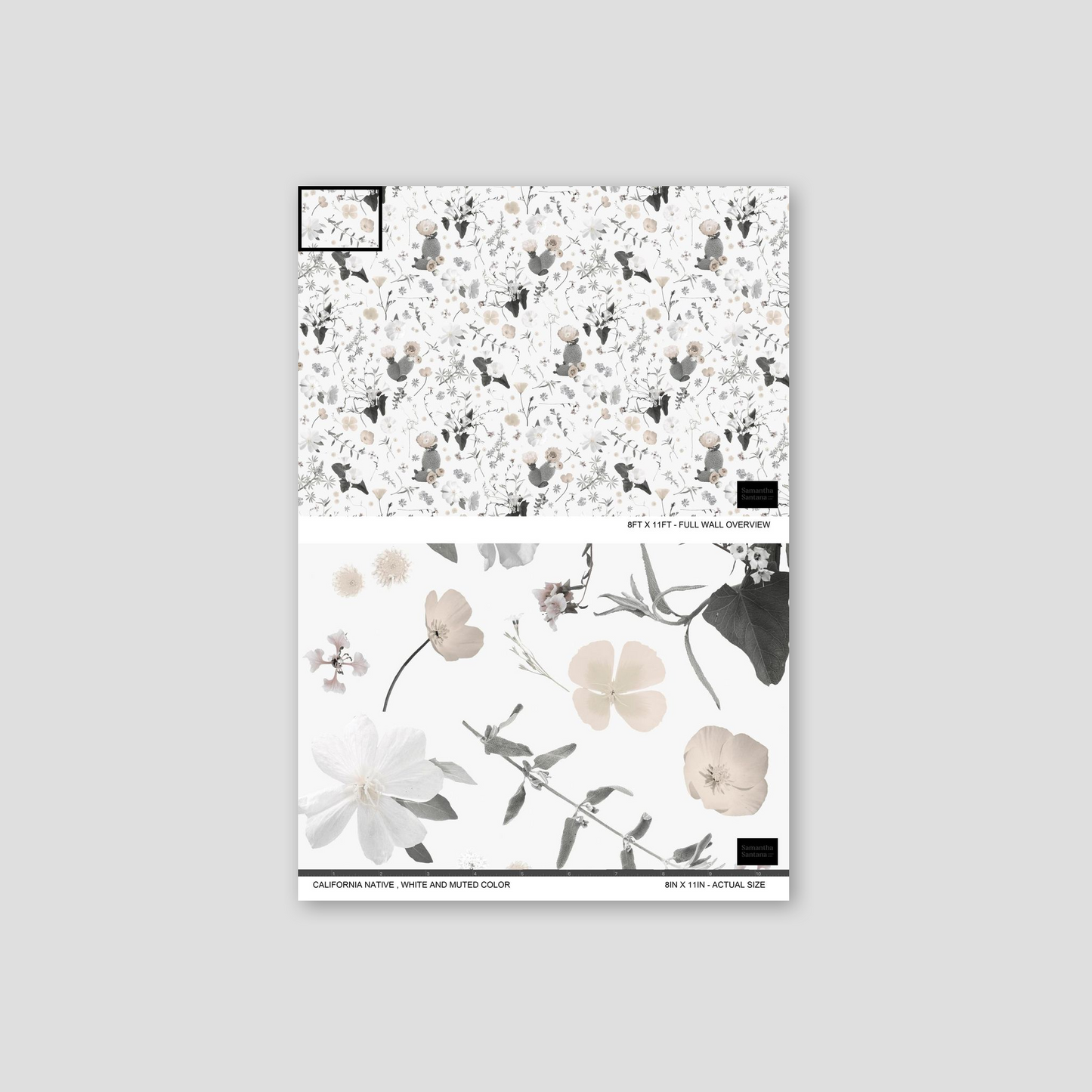 California Native Wallpaper, muted white