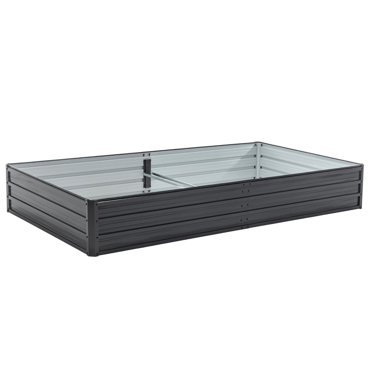 Galvanized outdoor raised garden bed planter 8ร4ร1 ft metal construction by HouseOfZazla on Tampa Home & Garden Store