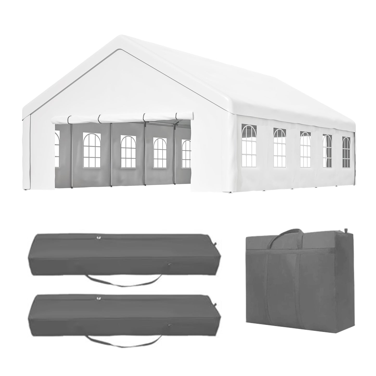 20x32 ft party tent with removable sidewalls by HouseOfZazla, includes 3 gray storage bags on Tampa Home & Garden Store