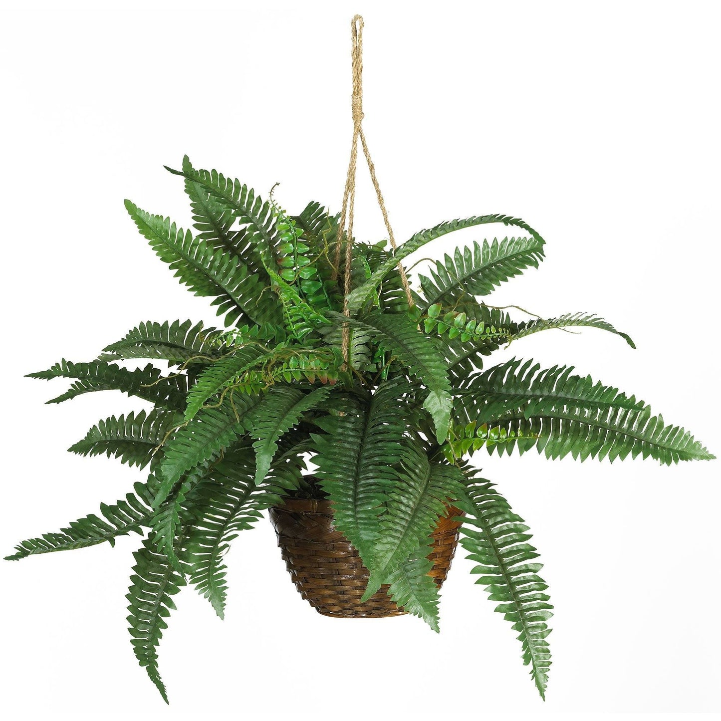 18" Artificial Boston Fern Silk Hanging Basket" - Tampa Home & Garden Store
