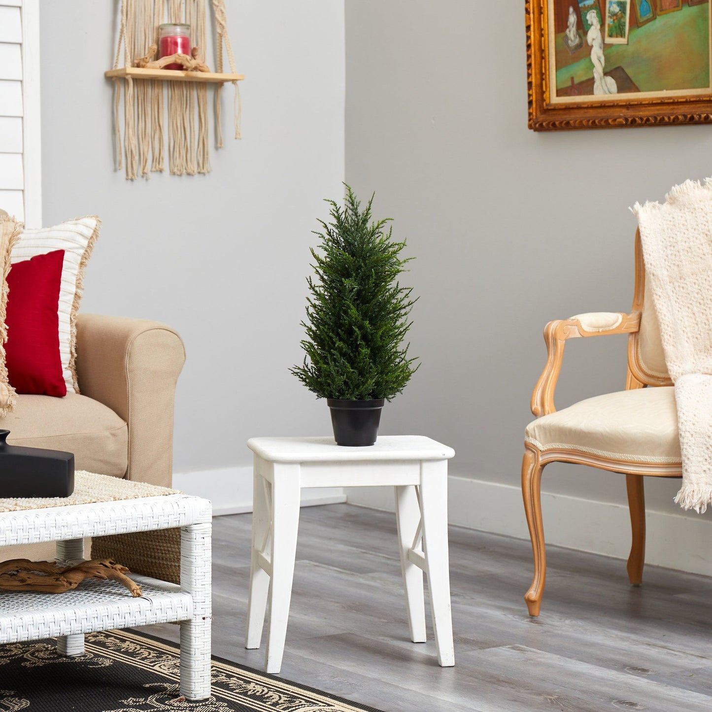 18” Cedar Artificial Tree with LED Lights UV Resistant (Indoor/Outdoor) - Tampa Home & Garden Store
