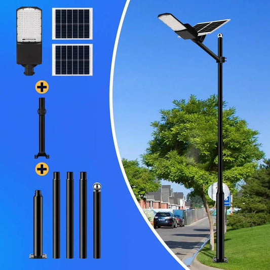 1800W Langy solar street light with 20ft pole and panel kit for outdoor lighting on Tampa Home & Garden Store