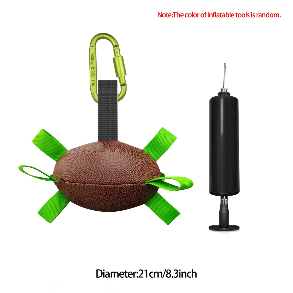 Interactive dog football toy ball with lime carabiner and pump for large dogs on Tampa Home & Garden Store