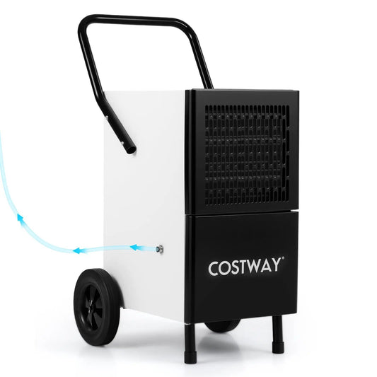 Costway 189 Pints Commercial Dehumidifier with Pump, white body black front vent, wheeled on Tampa Home & Garden Store