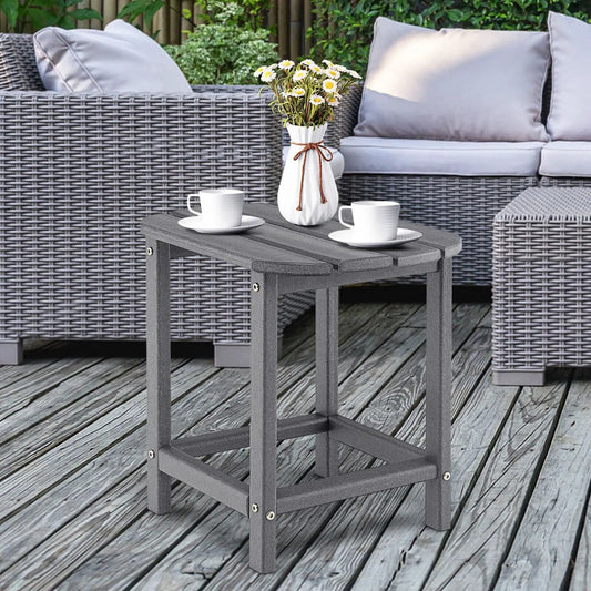 18 Inch Weather Resistant Side Table for Garden Yard Patio-Gray - Tampa Home & Garden Store