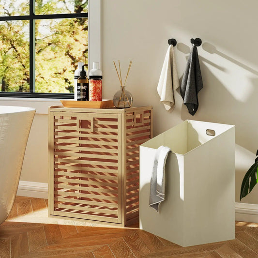 Bamboo Tilt-Out Laundry Hamper with Removable Bin by DirectDeals, natural finish on Tampa Home & Garden Store