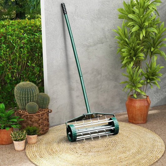 18 Inch Lawn Aerator with Splash-Proof Fender, green rolling tool for lawns on Tampa Home & Garden Store