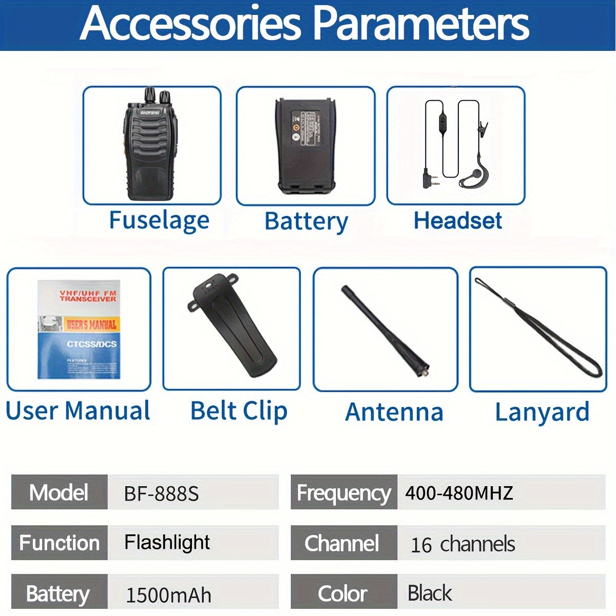Long Range Walkie Talkies Moktan Sabai, black two-way radios, 16 channels, 1500mAh battery on Tampa Home & Garden Store