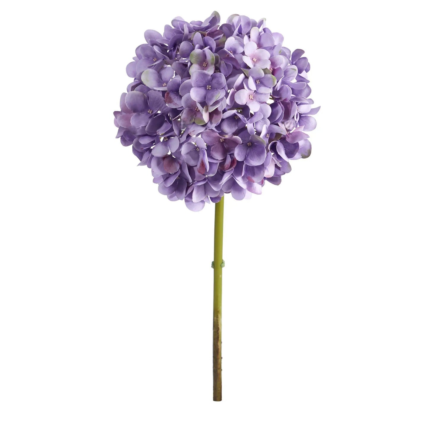 Nearly Natural 19-inch Hydrangea silk flower stems, purple lavender, set of 3 stems on Tampa Home & Garden Store