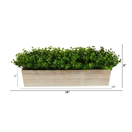 Nearly Natural 19 Inch Eucalyptus artificial plant in wooden decorative planter on Tampa Home & Garden Store