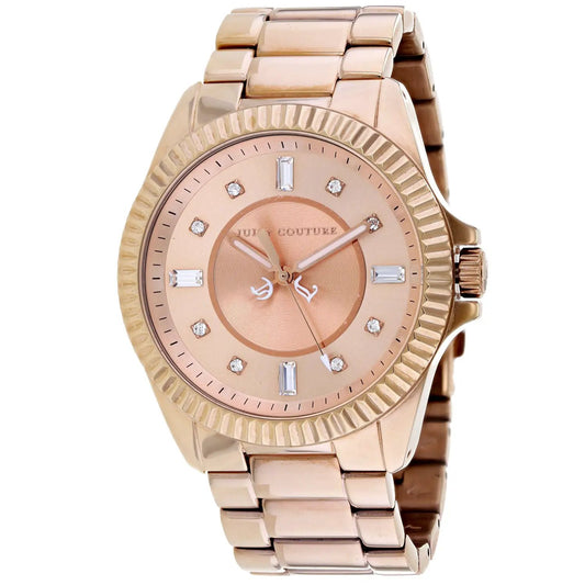 Juicy Couture Stella rose gold stainless steel watch with crystal markers and link bracelet on Tampa Home & Garden Store